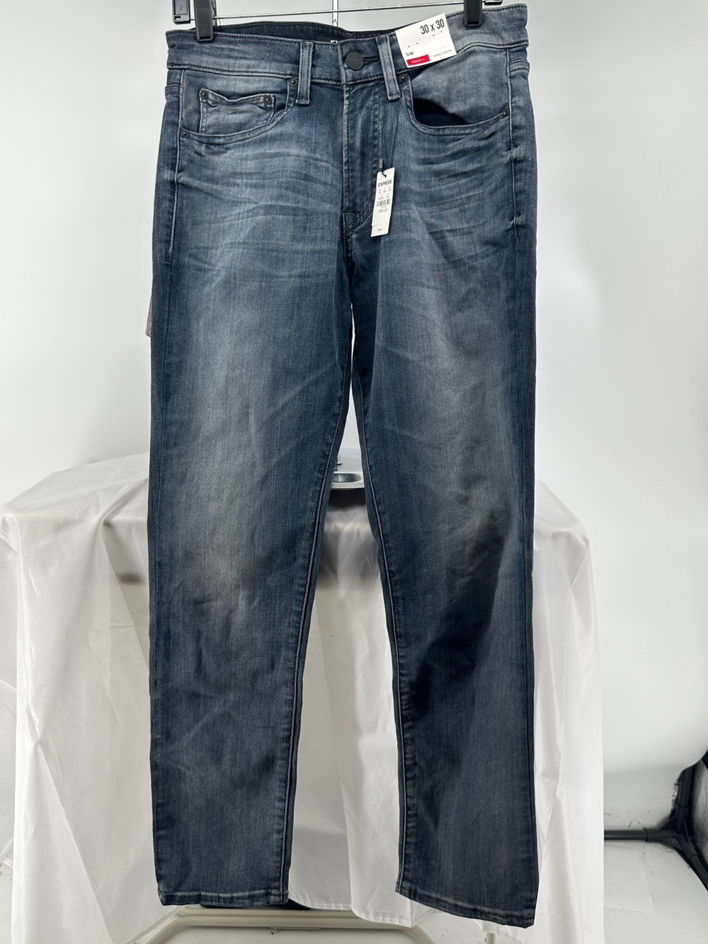 NWT Express blue washed hyper stretch slim jeans